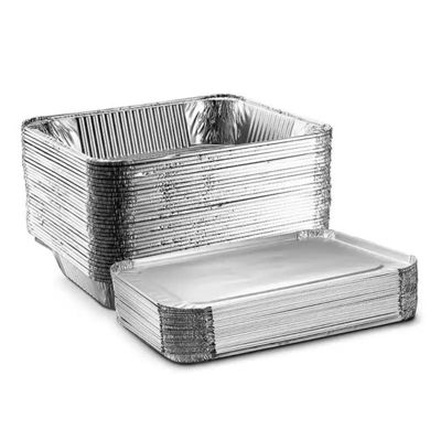 Container Box Tray Aluminum Lid Rectangle Travel Aluminum Foil Container