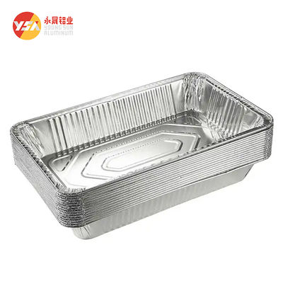 Rectangular Disposable Aluminum Foil Food Container with Fold-Down Lid Perfect for Restaurant Outings , Catered Events and Meal Prep