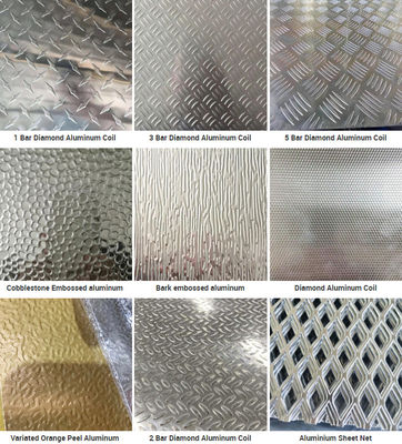 H112 알루미늄 무늬 강판 5 바 4x8 알루미늄 다이아몬드판은 알루미늄 박판을 엠보싱 처리했습니다